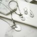 Heart shaped K real gold set of three pieces the beautiful necklace snake bone chain bracelet necklace earrings_ipsvogv.com