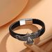 Men's Leather Braided Bracelet 1pc Magnetic Clasp Vintage Bracelet Bully Eagle Bracelet_ipsvogv.com