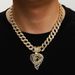 Hot Selling New Product Full Diamond Hollow Heart Alloy Pendant Hip Hop Fashion Personalized Design Men's Necklace_ipsvogv.com