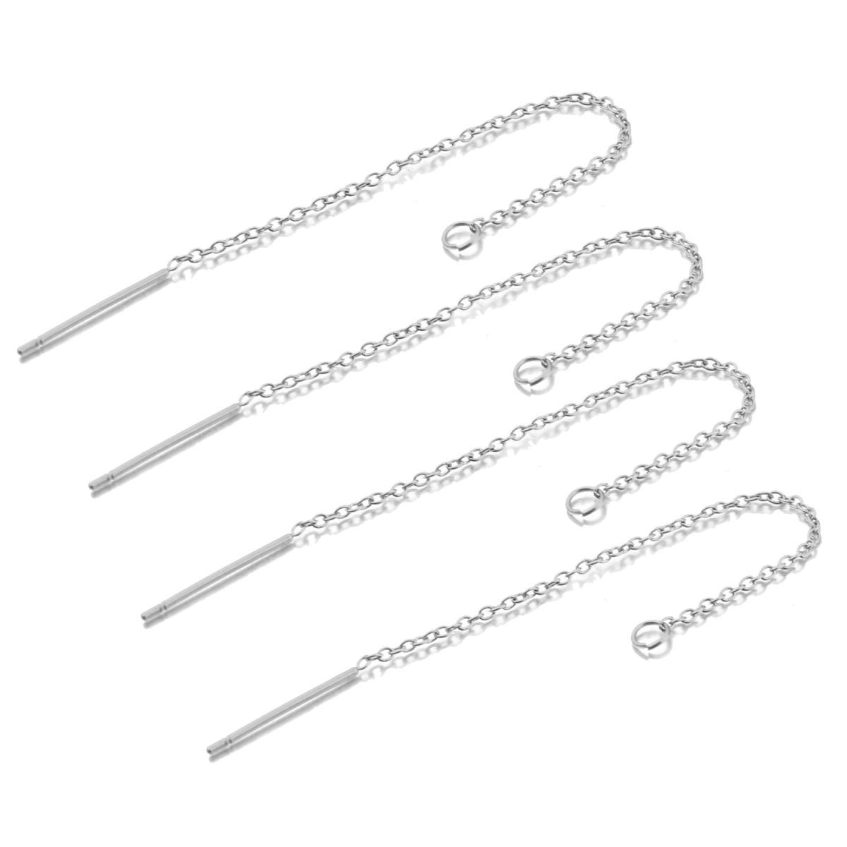 Environmentally Friendly Stainless Ear Wires, Titanium Steel Women's Gold Flat O-shaped Earrings, Light Cross Chain DIY_ipsvogv.com
