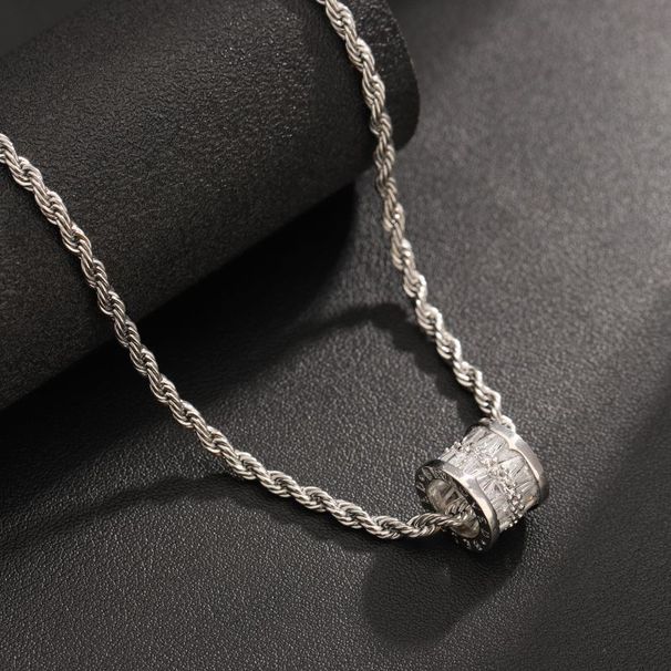 Exquisite Glass Cylinder Pendant Necklace, Men's Titanium Steel Does Not Fade, High-end Feeling, Hundred Matching_ipsvogv.com