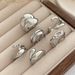 Fashion Metal Liquid Lava Open Set Ins Scenery Surface Water Drop Hug Ring For Women_ipsvogv.com