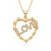 Sweet Copper Plated Gold Ladies Lovely Love Heart Love Pendant Necklace Full Of Diamonds New Zircon Colored Diamonds_ipsvogv.com