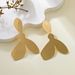 Jewelry Metallic Water Drop Leaf Electroplated Simple Niche Elegant High-end Earrings_ipsvogv.com