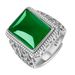 Elegant Rectangular Diamond Tree Of Life Green Agate Hollow Branches Jade Ring_ipsvogv.com