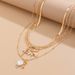 Ins Style Metal Sequin Butterfly Fashionable Pearl Snake Bone Chain Layered Collarbone Necklace_ipsvogv.com