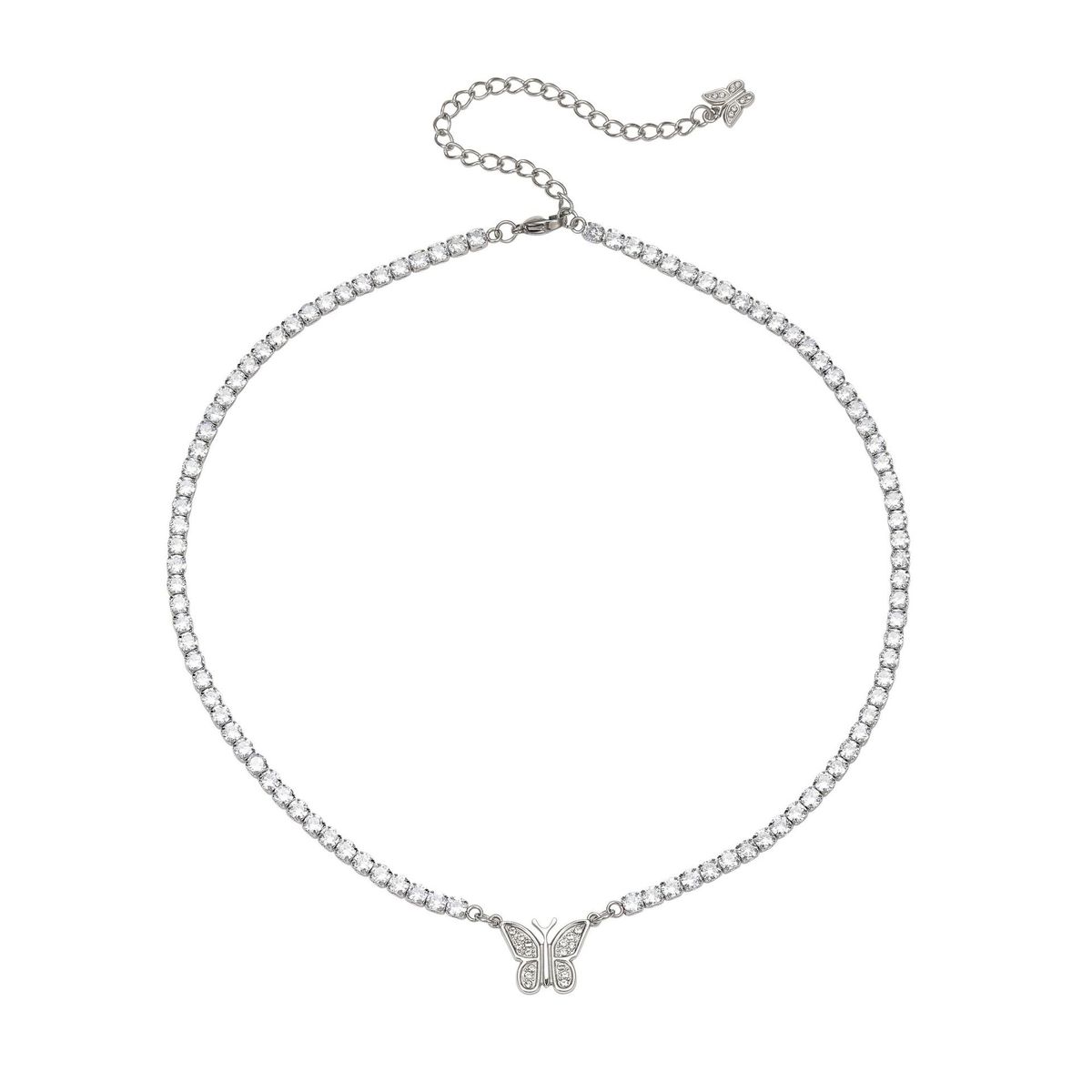 Titanium Steel Inlaid Zircon Chain Butterfly Necklace Fashionable High End Couple Clavicle Chain_ipsvogv.com