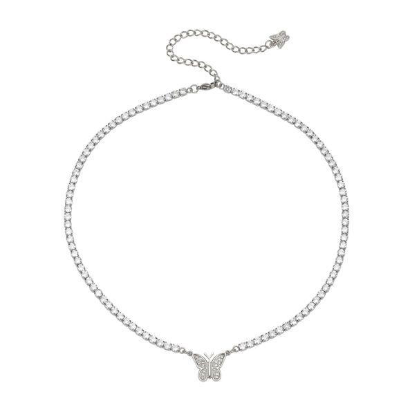 Titanium Steel Inlaid Zircon Chain Butterfly Necklace Fashionable High End Couple Clavicle Chain_ipsvogv.com