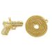 Unisex Gun Pendant Diamond Necklace Number 2 PAC Letter Necklace Men's Exaggerated Hip Hop Pendant_ipsvogv.com