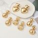Minimalist Gold Tone Fashion Double Layer For Women Unique Design Sense Temperament Personality Trendy Heart Stud_ipsvogv.com