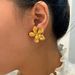 Fashionable Ins18k Gold Plated Titanium Steel Retro Lava Embossed Flower Earrings_ipsvogv.com