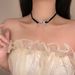 Ins Ballet Style Ribbon Crescent Tassel Choker Niche Light Luxury Temperament Inlaid Diamond Bow Pendant Clavicle Chain_ipsvogv.com