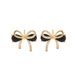 Ins minimalist bow design for women's earrings, personalized and niche, asymmetrical inlaid zircon earrings_ipsvogv.com
