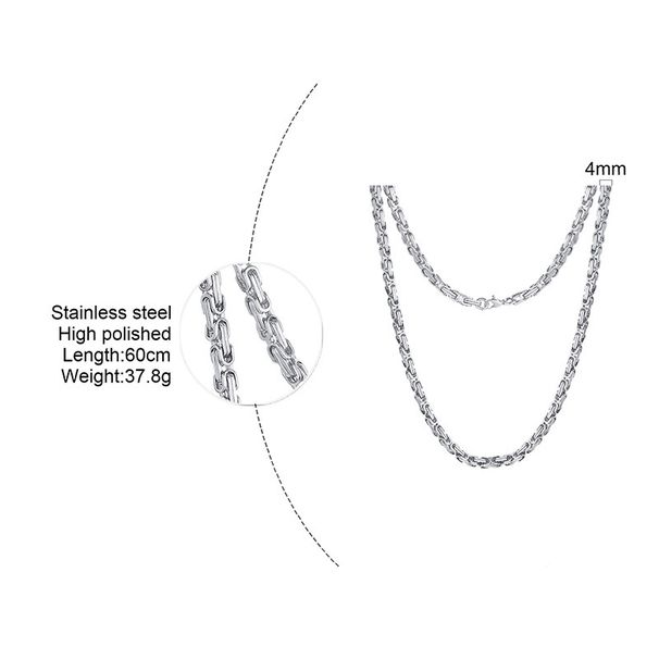 Men's Jewelry 8MM/4MM Byzantine Men's Domineering Thick Chain Titanium Steel Necklace Chain Chain Jewelry_ipsvogv.com