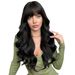 Wig Female Natural Black Long Curly Hair Big Wavy Bangs Full Head Set Chemical Fiber Wig Synthetic Hair_ipsvogv.com