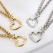 Women's Jewelry Set Fashion Exaggerated Heart Shaped Pendant Keel Chain Personality Titanium Steel Peach Heart Bracelet Necklace Jewelry Set_ipsvogv.com