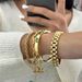 Stainless Zircon High End Niche Bracelet Gold Titanium Steel Plain Ring Hand Jewelry_ipsvogv.com