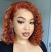 180% Density Ginger Orange Curly 13x4 Lace Front Human Hair Wigs For Women Short Bob Curly Human Hair Wigs Transparent Lace Wig_ipsvogv.com