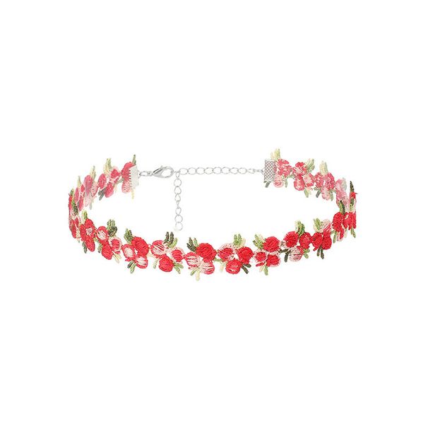 Ins Simple Fresh Forest Style Flower Necklace Embroidered Collarbone Chain Garden Romantic Sweet Lace Choker_ipsvogv.com