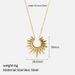 Sun Pendant Layering Necklace - Gold Plated Stainless Steel Clavicle Chain_ipsvogv.com