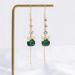 Women's earrings design green zircon earrings, feminine, simple retro bow earrings, versatile face-slimming earrings_ipsvogv.com