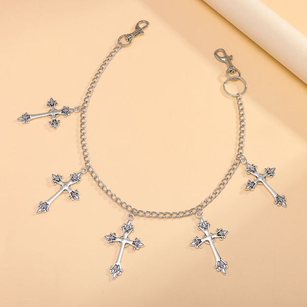 Trendy Hip-hop, Fashionable Single-layer Metal Chain, Personalized Street Style Cross Pendant Pants Chain_ipsvogv.com