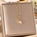 Korean Version Gold-plated Hollowed Out Titanium Steel Necklace For Women, Minimalist Square With Diamond Pendant, Mesh_ipsvogv.com