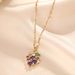 Titanium Steel Women's Midsummer Grape French Zircon Necklace, Fairy Temperament, Forest Like Feeling, Collarbone Chain_ipsvogv.com