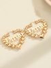 Statement Large Exaggerated High-end Feel DIY Letter Bamboo Knot Heart Earrings_ipsvogv.com