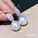 Cao Shi Noble Gentle Lady Female Super Flash Micro Inlaid Pearl Earrings Buckle Mingyuan Dynamic Magazine Style_ipsvogv.com
