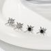 Black And White Titanium Steel Eight Pointed Star Earrings Inlaid With Zircon Star Design High Street Style Earrings For Men And Women_ipsvogv.com