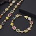 Men's Jewelry Set Fashion Hip Hop Colored Gemstone Ladies Necklace Jewelry Accessories High Grade Zircon Men's Bracelet_ipsvogv.com