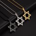 Simple And Smooth Six Pointed Star Necklace, Personalized Pendant, Trendy Men's Stainless Steel Chain Necklace_ipsvogv.com