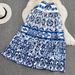 Women's Clothing Casual Celadon Print Camisole Two piece Set High Waist Slim A Line Swing Skirt Summer_ipsvogv.com