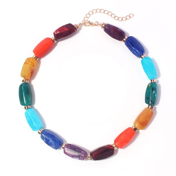 Fashion Simple Niche Mixed Color Necklace Creative Personality Clavicle Necklace Female_ipsvogv.com