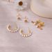 Women’s Jewelry Set Fashion Hot Sale Real Gold Brass Electroplating Personalized Trendy Niche Design Pearl Earrings Three Piece Set_ipsvogv.com