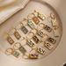 tarot stainless steel rectangular oil drop zircon earrings retro fashion gold pendant jewelry_ipsvogv.com