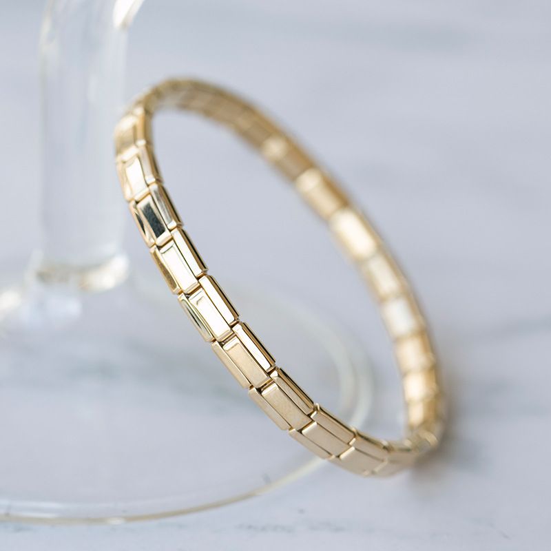 Women's Jewelry Metal Strap Elastic Bracelet Gold Pigment Ring Simple Fashion All Match High End_ipsvogv.com