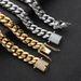 Men's Jewelry Titanium Steel Jewelry Hip Hop Zircon Double Sided Diamond Buckle Round Grinding Encryption Stainless Steel Cuban Chain Men's Necklace_ipsvogv.com