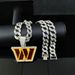 Fashion Trend Letter W Rugby Team Necklace Accessories Men's Hip Hop Full Diamond Cuban Chain_ipsvogv.com