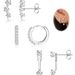 Brass With Real Gold Plating, Popular Across, Teardrop Shaped Circle Inlaid Zircon Earrings, Personalized Six Piece Set_ipsvogv.com