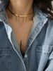 INS Simple Stainless Steel Necklace Fashion Men's and Women's Blade Chain Flat Snake Bone Chain Accessories_ipsvogv.com