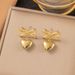 【 New Product 】 Ins Style Stainless Titanium Steel Buckle Earrings, Gold-plated Non Fading Jewelry_ipsvogv.com