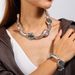 Jewelry Niche Exaggerated Glossy Irregular Geometric Beaded Clavicle Chain Necklace_ipsvogv.com