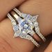 Exquisite Three Piece Set, Platinum With Zirconia, Women's Diamond Ring, Simple And Creative Love Ring_ipsvogv.com