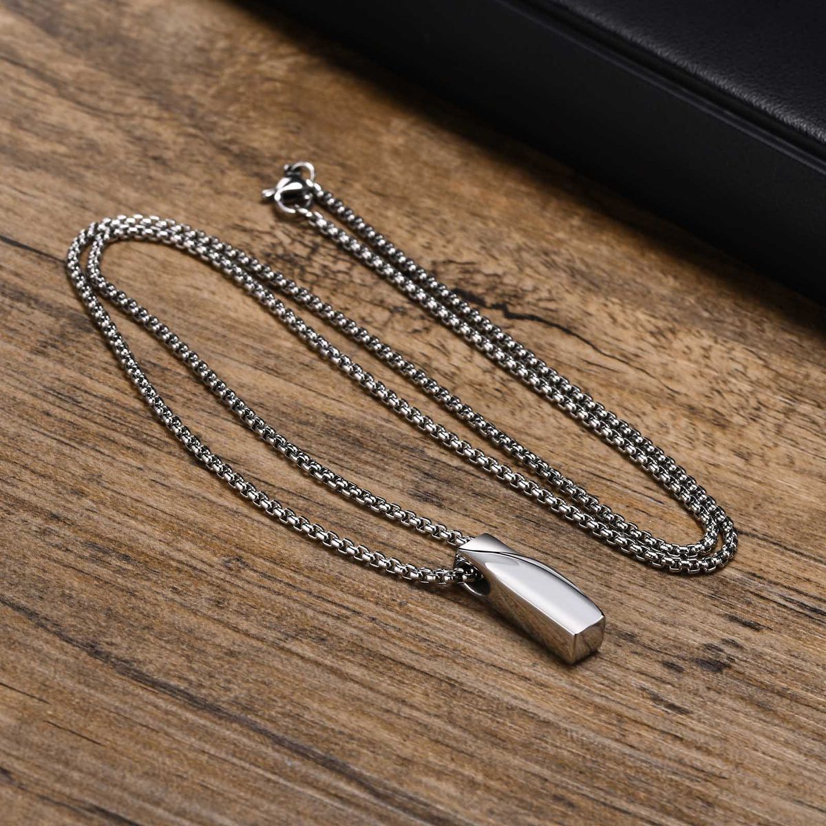 stainless steel long geometric Mobius pendant men's fashion necklace sweater chain jewelry_ipsvogv.com