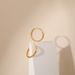 Chic plain hoop earrings copper plated with K real gold classic style smooth simple business earrings versatile casual style earrings_ipsvogv.com