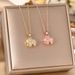 Internet Celebrity Titanium Steel Necklace With Cute Elephant Inlay, Fashionable And Simple Ins Temperament, Collarbone_ipsvogv.com