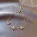 Fashion Zircon Flower Geometric Bracelet Korean Style Simple Tianium Steel Hand Jewelry_ipsvogv.com