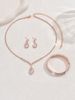 Jewelry & Accessories Necklace Bracelet Earring Ring Set Rhinestone Zircon Wedding Dress Ladies Wedding Accessories_ipsvogv.com
